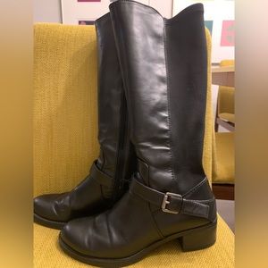 8.5 Franco Sarto black riding boots in mint condition.